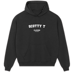 Scotty T hoodie – black men's hoodie with white Scotty T letters and Players Couture logo on the chest