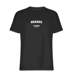 Sharks t-shirt – black men's t-shirt with white Sharks letters and Players Couture logo on the chest
