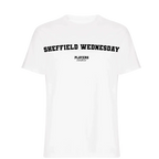 Sheffield Wednesday t-shirt – white men's t-shirt with black Sheffield Wednesday letters and Players Couture logo on the