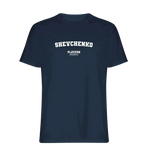 Shevchenko t-shirt – navy men's t-shirt with white Shevchenko letters and Players Couture logo on the chest