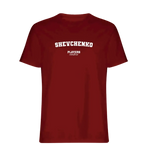 Shevchenko t-shirt – red men's t-shirt with white Shevchenko letters and Players Couture logo on the chest