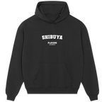 Shibuya hoodie – black men's hoodie with white Shibuya letters and Players Couture logo on the chest