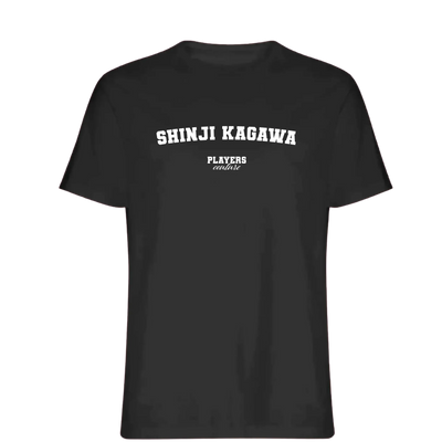 Shinji Kagawa t-shirt – black men's t-shirt with white Shinji Kagawa letters and Players Couture logo on the chest