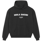 Shola Ameobi hoodie – black men's hoodie with white Shola Ameobi letters and Players Couture logo on the chest