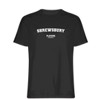 Shrewsbury t-shirt – black men's t-shirt with white Shrewsbury letters and Players Couture logo on the chest