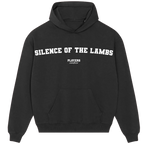 Silence Of The Lambs hoodie – black men's hoodie with white Silence Of The Lambs letters and Players Couture logo on the