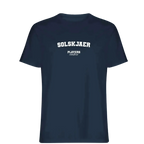Solskjaer t-shirt – navy men's t-shirt with white Solskjaer letters and Players Couture logo on the chest