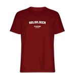 Solskjaer t-shirt – red men's t-shirt with white Solskjaer letters and Players Couture logo on the chest