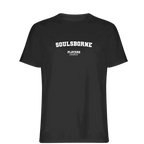 Soulsborne t-shirt – black men's t-shirt with white Soulsborne letters and Players Couture logo on the chest