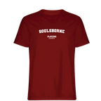 Soulsborne t-shirt – red men's t-shirt with white Soulsborne letters and Players Couture logo on the chest