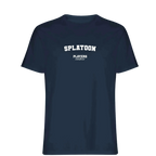 Splatoon t-shirt – navy men's t-shirt with white Splatoon letters and Players Couture logo on the chest