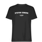 Stefan Edberg t-shirt – black men's t-shirt with white Stefan Edberg letters and Players Couture logo on the chest