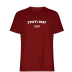 Steffi Graf t-shirt – red men's t-shirt with white Steffi Graf letters and Players Couture logo on the chest