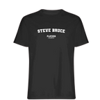 Steve Bruce t-shirt – black men's t-shirt with white Steve Bruce letters and Players Couture logo on the chest