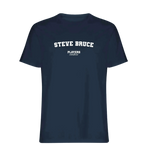 Steve Bruce t-shirt – navy men's t-shirt with white Steve Bruce letters and Players Couture logo on the chest