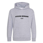 Steven Gerrard hoodie – grey kids' hoodie with black Steven Gerrard letters and Players Couture logo on the chest