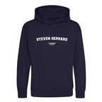 Steven Gerrard hoodie – navy kids' hoodie with white Steven Gerrard letters and Players Couture logo on the chest