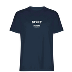Stoke t-shirt – navy men's t-shirt with white Stoke letters and Players Couture logo on the chest