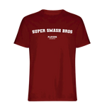 Super Smash Bros t-shirt – red men's t-shirt with white Super Smash Bros letters and Players Couture logo on the chest
