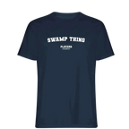 Swamp Thing t-shirt – navy men's t-shirt with white Swamp Thing letters and Players Couture logo on the chest