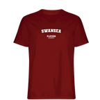 Swansea t-shirt – red men's t-shirt with white Swansea letters and Players Couture logo on the chest