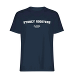 Sydney Roosters t-shirt – navy men's t-shirt with white Sydney Roosters letters and Players Couture logo on the chest