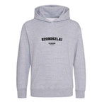Szoboszlai hoodie – grey kids' hoodie with black Szoboszlai letters and Players Couture logo on the chest