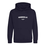 Szoboszlai hoodie – navy kids' hoodie with white Szoboszlai letters and Players Couture logo on the chest