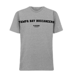 Tampa Bay Buccaneers t-shirt – grey men's t-shirt with black Tampa Bay Buccaneers letters and Players Couture logo on the