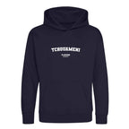 Tchouameni hoodie – navy kids' hoodie with white Tchouameni letters and Players Couture logo on the chest