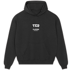 Ted hoodie – black men's hoodie with white Ted letters and Players Couture logo on the chest