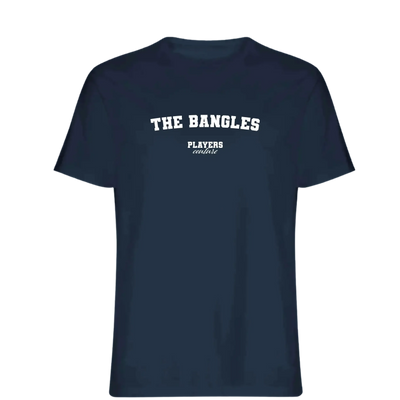 The Bangles t-shirt – navy men's t-shirt with white The Bangles letters and Players Couture logo on the chest