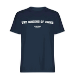 The Binding of Isaac t-shirt – navy men's t-shirt with white The Binding of Isaac letters and Players Couture logo on the