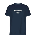 The Derby t-shirt – navy men's t-shirt with white The Derby letters and Players Couture logo on the chest
