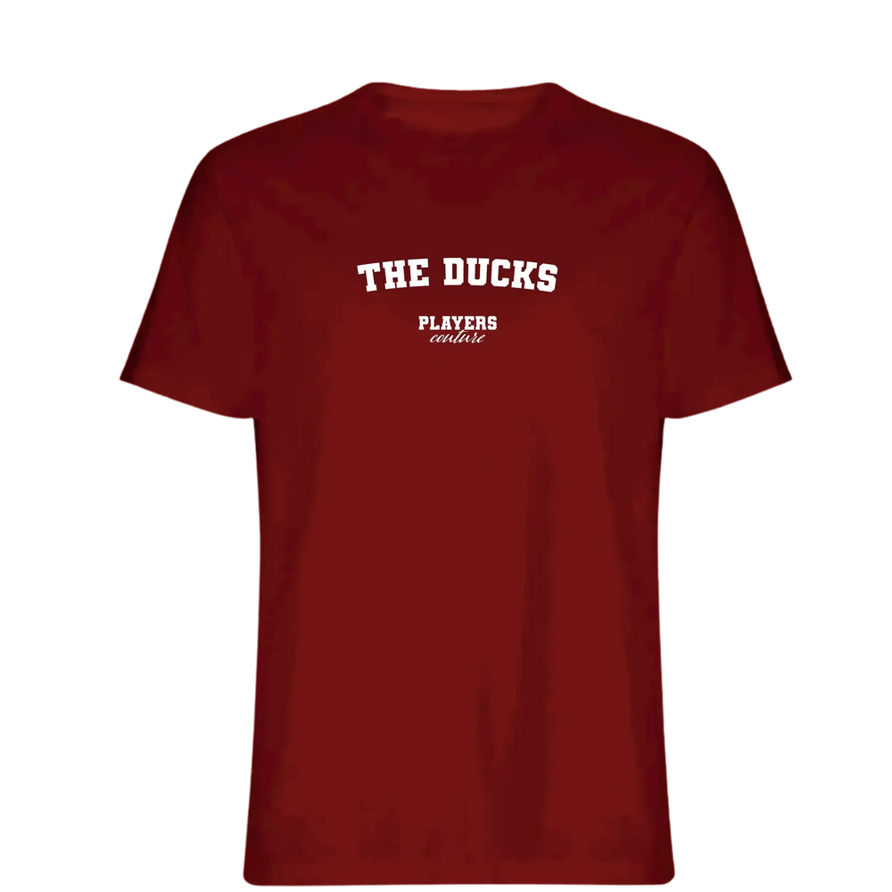 The Ducks t-shirt – red men's t-shirt with white The Ducks letters and Players Couture logo on the chest