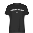The Elder Scrolls t-shirt – black men's t-shirt with white The Elder Scrolls letters and Players Couture logo on the chest