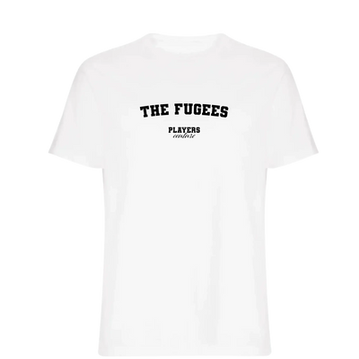 The Fugees t-shirt – white men's t-shirt with black The Fugees letters and Players Couture logo on the chest