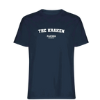 The Kraken t-shirt – navy men's t-shirt with white The Kraken letters and Players Couture logo on the chest