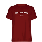 The Last Of Us t-shirt – red men's t-shirt with white The Last Of Us letters and Players Couture logo on the chest