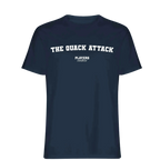 The Quack Attack t-shirt – navy men's t-shirt with white The Quack Attack letters and Players Couture logo on the chest