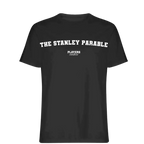 The Stanley Parable t-shirt – black men's t-shirt with white The Stanley Parable letters and Players Couture logo on the