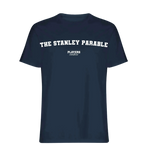 The Stanley Parable t-shirt – navy men's t-shirt with white The Stanley Parable letters and Players Couture logo on the chest