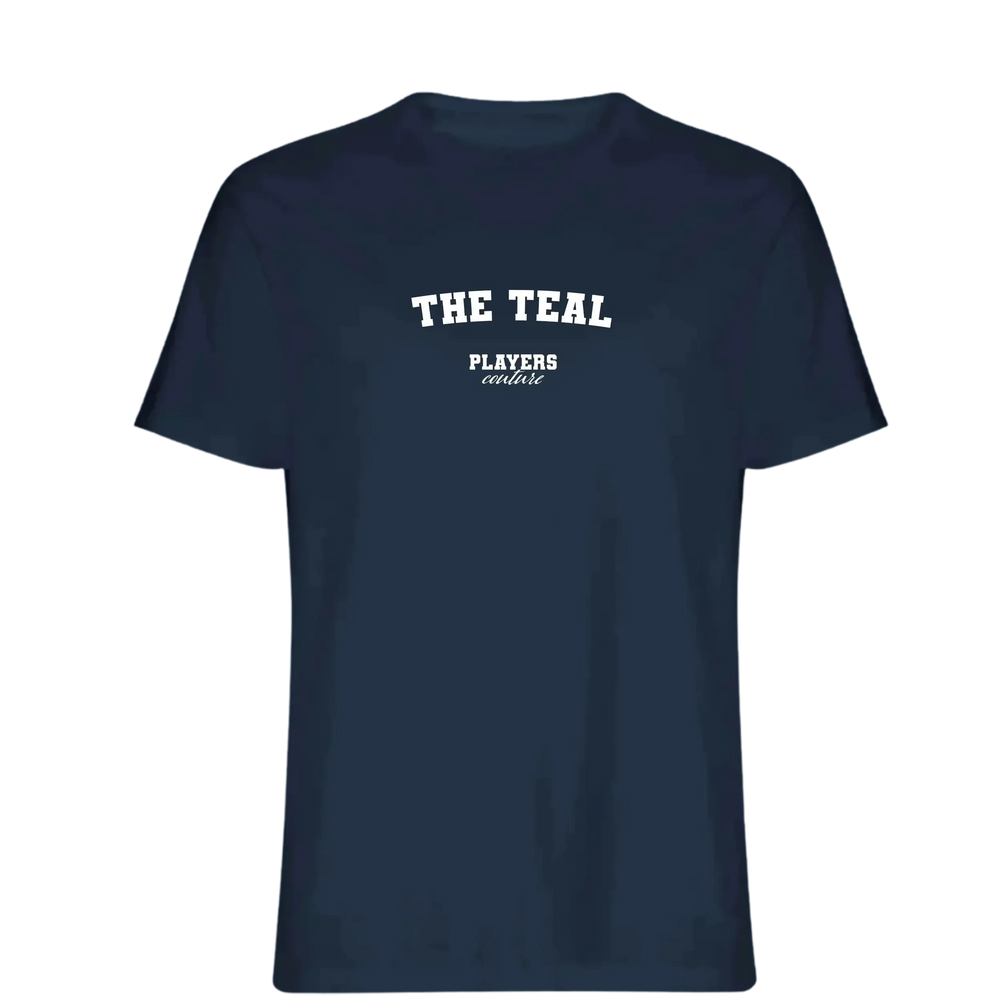 The Teal t-shirt – teal men's t-shirt with white The Teal letters and Players Couture logo on the chest