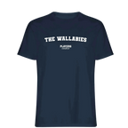 The Wallabies t-shirt – navy men's t-shirt with white The Wallabies letters and Players Couture logo on the chest