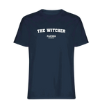 The Witcher t-shirt – navy men's t-shirt with white The Witcher letters and Players Couture logo on the chest