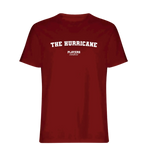 The Hurricane t-shirt – red men's t-shirt with white The Hurricane letters and Players Couture logo on the chest