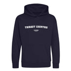 Thibaut Courtois hoodie – navy kids' hoodie with white Thibaut Courtois letters and Players Couture logo on the chest