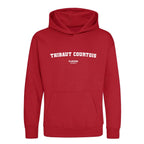 Thibaut Courtois hoodie – red kids' hoodie with white Thibaut Courtois letters and Players Couture logo on the chest