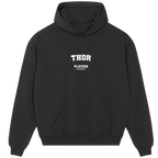 Thor hoodie – black men's hoodie with white Thor letters and Players Couture logo on the chest