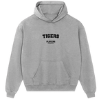 Tigers hoodie – grey men's hoodie with black Tigers letters and Players Couture logo on the chest